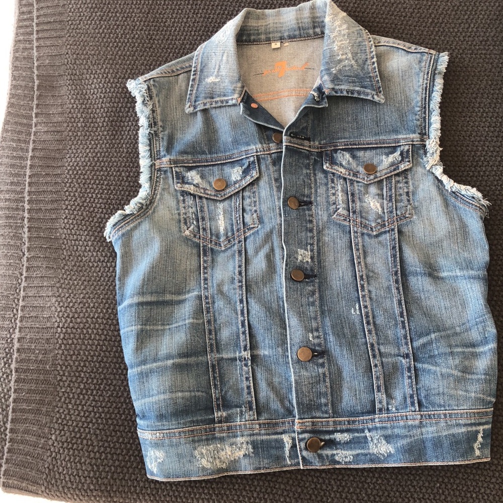 7 for all Mankind denim vest size S.